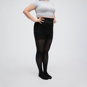 Sheertex shaping semi-sheer rip-resistant black tights